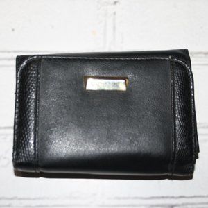 🖤✨ Black Trifold Wallet · Genuine Leather · 5" × 4"